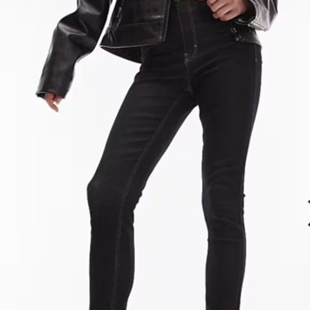NWT Top Shop Joni skinny jeans in black - W25 L30